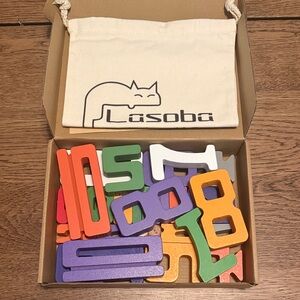 Montessori Colorful Wooden Number Blocks Set NWT